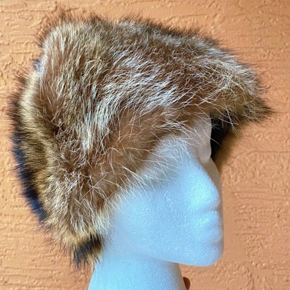 Vintage Raccoon Fur Bucket Hat
